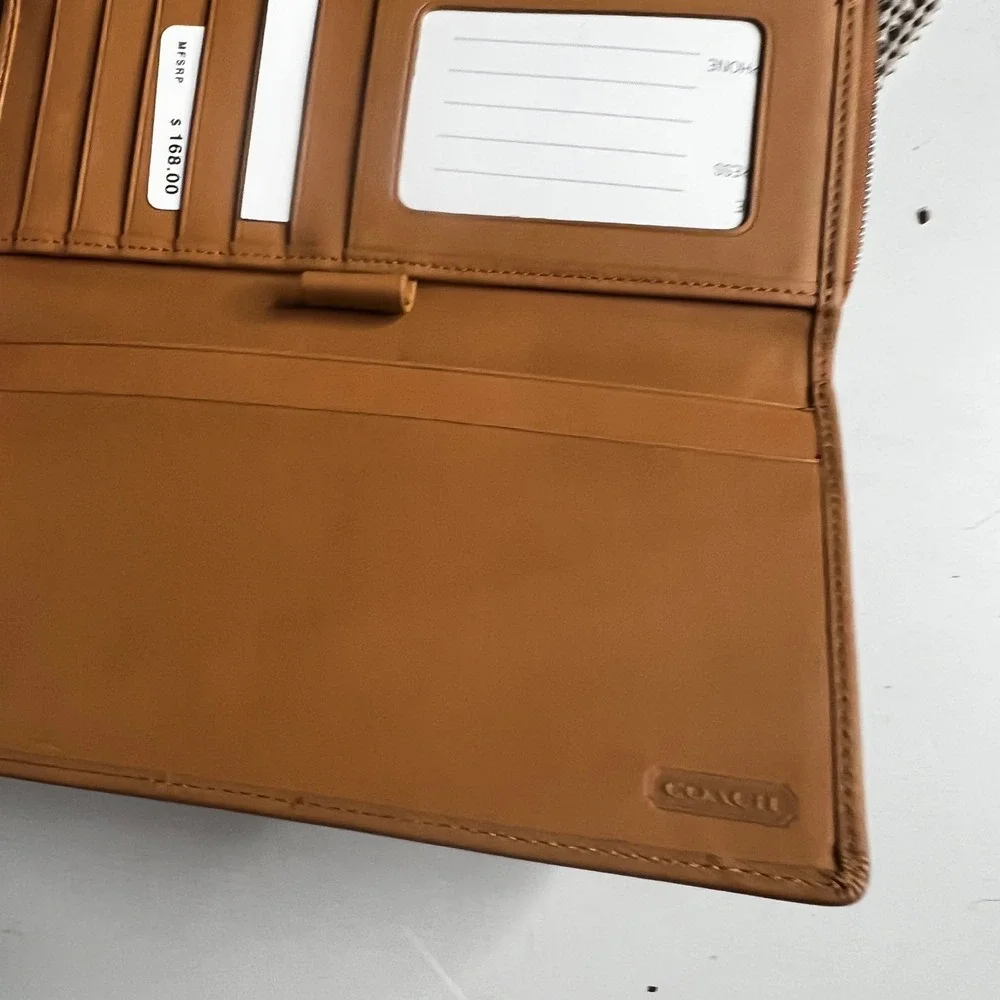 Coach leather checkbook